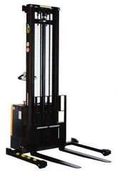Vestil - 2,000 Lb Capacity, 150" Lift Height, Battery Powered Stacker - 2-1/8" Lowered Height, 42-1/4" Fork Length, 57-7/8" Overall Width - Industrial Tool & Supply