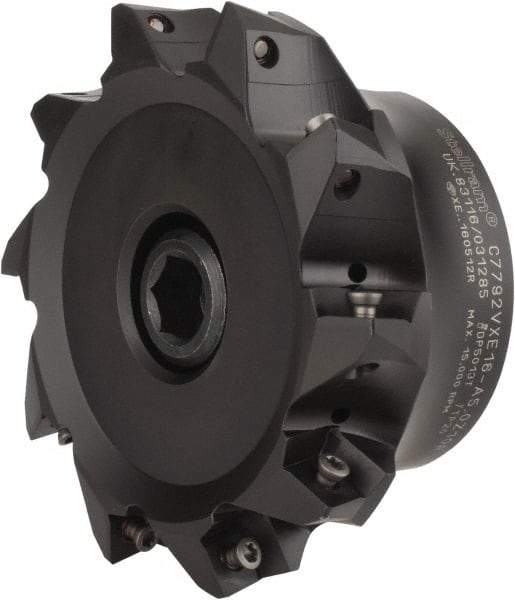 Kennametal - 5" Cut Diam, 0.138" Max Depth, 1-1/2" Arbor Hole, 10 Inserts, XE 16 Insert Style, Indexable Copy Face Mill - C7792VXE16-A5.0Z10R Cutter Style, 2.48" High, Through Coolant, Series 7792 - Industrial Tool & Supply