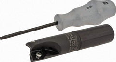 Kennametal - 1" Cutting Diam, 0.63" Max Depth, 1" Shank Diam, Cylindrical Shank Indexable Square Shoulder End Mill - ZDET15M5 Insert Style, C5720VZ16CA1.0Z2R2.75 Toolholder Style, Through Coolant - Industrial Tool & Supply