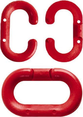 NMC - 2" High x 1/4" Long x 4" Wide Barrier Connecting Link - Plastic, Uncoated, Red, Use with Plastic Chain - Industrial Tool & Supply