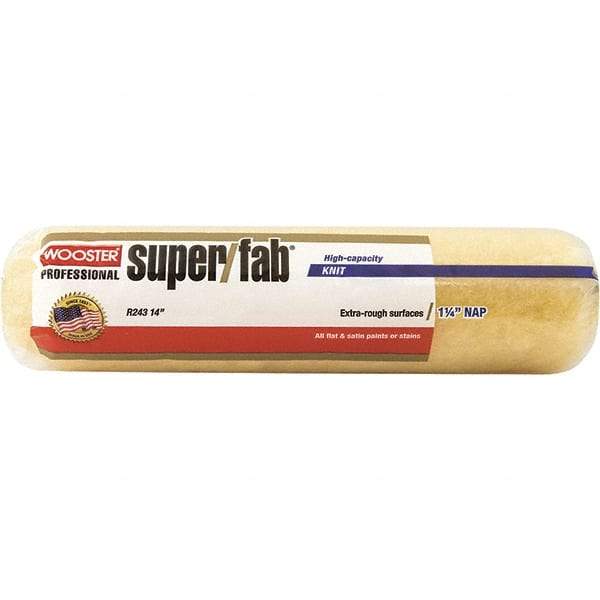 Wooster Brush - 1-1/4" Nap, 14" Wide Paint Roller - Extra-Rough Texture, Synthetic Knit - Industrial Tool & Supply