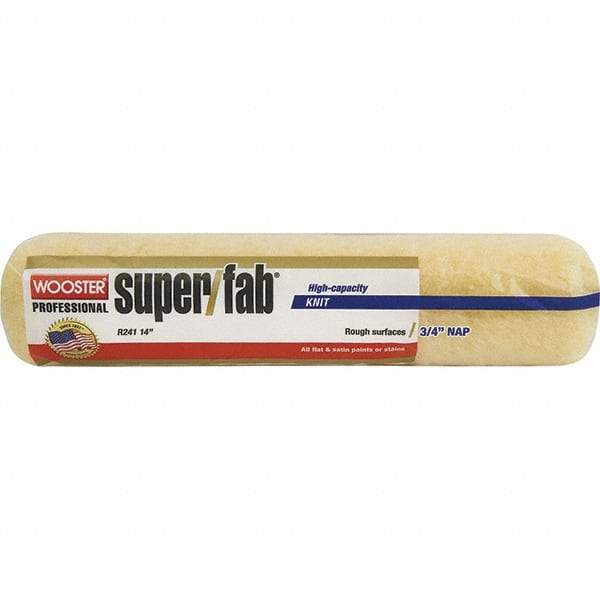 Wooster Brush - 3/4" Nap, 14" Wide Paint Roller - Semi-Rough to Rough Texture, Synthetic Knit - Industrial Tool & Supply