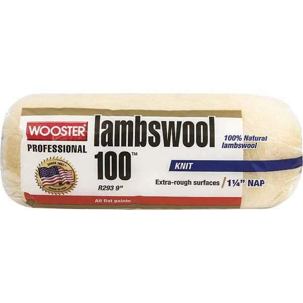 Wooster Brush - 1-1/4" Nap, 9" Wide Paint Roller - Extra-Rough Texture, Lambswool - Industrial Tool & Supply