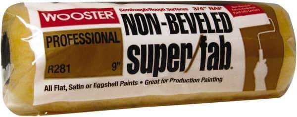 Wooster Brush - 3/4" Nap, 9" Wide Paint Roller - Semi-Rough to Rough Texture, Synthetic Knit - Industrial Tool & Supply
