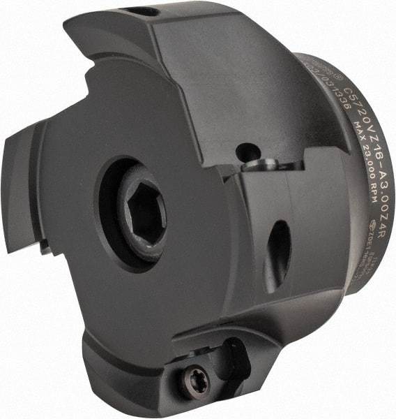 Kennametal - 4 Inserts, 3" Cutter Diam, 0.63" Max Depth of Cut, Indexable High-Feed Face Mill - 1" Arbor Hole Diam, 1.97" High, C5720VZ16-A3.00Z4R Toolholder, ZDET16M... Inserts, Series 5720VZ - Industrial Tool & Supply