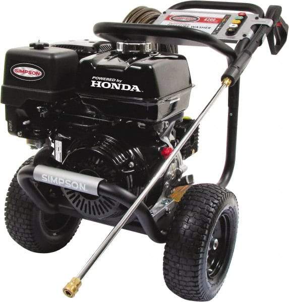 Simpson - Gas, 11.7 hp, 4,200 psi, 4 GPM, Cold Water Pressure Washer - AAA Triplex, 50' x 3/8" Hose - Industrial Tool & Supply