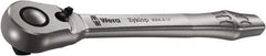 Wera - 1/4" Drive Slim Line Head Quick-Release Ratchet - Satin Finish, 141mm OAL, 76 Gear Teeth, Ergonomic Handle, Reversible Head - Industrial Tool & Supply