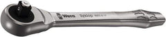 Wera - 1/4" Drive Slim Line Head Quick-Release Ratchet - Satin Finish, 141mm OAL, 76 Gear Teeth, Ergonomic Handle - Industrial Tool & Supply