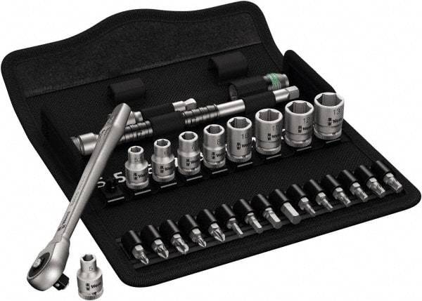 Wera - 1/4" Drive Standard Socket Set - 5 to 13mm - Industrial Tool & Supply