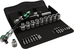 Wera - 1/2" Drive Standard Socket Set - 3/8 to 13/16" - Industrial Tool & Supply