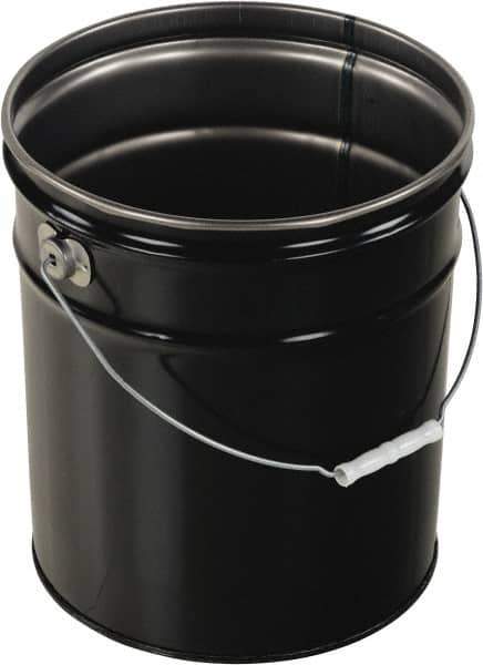 Vestil - 5 Gal Black Steel Pail - 13-3/8" High - Industrial Tool & Supply