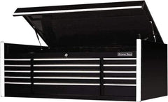 EXTREME TOOLS - 1 Compartment 15 Drawer Top Tool Chest - 72" Wide x 30" Deep x 26-1/4" High, Steel, Black - Industrial Tool & Supply
