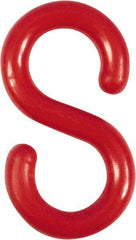 NMC - 2" High x 1/4" Long x 4" Wide Barrier S-Hook - Plastic, Uncoated, Red, Use with Plastic Chain - Industrial Tool & Supply