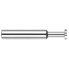 Woodruff Keyseat Cutter: 0.5″ Cut Dia, 0.1874″ Cut Width, 1/2″ Shank Dia, Straight Tooth 3″ OAL, 6 Teeth, Solid Carbide