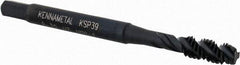 Kennametal - #8-32 3 Flute 2B Modified Bottoming Spiral Flute Tap - Vanadium High Speed Steel, Oxide Finish, 2-1/8" OAL, Right Hand Flute, Right Hand Thread, H3, Series GOtap\xAE - Exact Industrial Supply