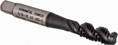 Kennametal - 5/16-18 3 Flute 3B Modified Bottoming Spiral Flute Tap - Vanadium High Speed Steel, TiN/CrC/C Finish, 2-23/32" OAL, Right Hand Flute, Right Hand Thread, H3, Series GOtap\xAE - Exact Industrial Supply
