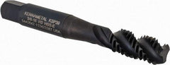 Kennametal - 3/8-16 3 Flute 3B Bottoming Spiral Flute Tap - Vanadium High Speed Steel, Oxide Finish, 2-15/16" OAL, Right Hand Flute, Right Hand Thread, H3, Series GOtap\xAE - Exact Industrial Supply