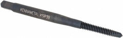 Kennametal - #4-40, 2 Flute, Oxide Finish, Vanadium High Speed Steel Spiral Point Tap - Plug Chamfer, Right Hand Thread, 1-7/8" OAL, 13mm Thread Length, 3.58mm Shank Diam, Series GOtap - Exact Industrial Supply