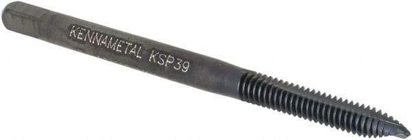 Kennametal - #5-40, 2 Flute, Oxide Finish, Vanadium High Speed Steel Spiral Point Tap - Plug Chamfer, Right Hand Thread, 19.1mm OAL, 14.8mm Thread Length, 3.58mm Shank Diam, 2B/3B Class of Fit, Series GOtap - Exact Industrial Supply