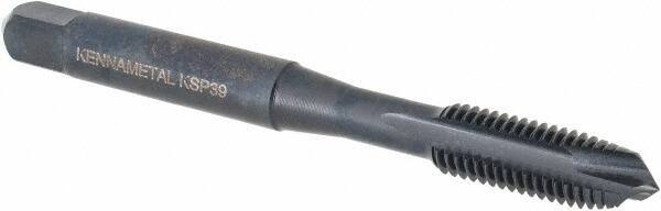 Kennametal - 1/4-28, 3 Flute, Oxide Finish, Vanadium High Speed Steel Spiral Point Tap - Plug Chamfer, Right Hand Thread, 2-1/2" OAL, 16mm Thread Length, 6.48mm Shank Diam, 3B Class of Fit, Series GOtap - Exact Industrial Supply