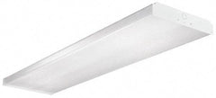 Cooper Lighting - 4 Lamp, 4 Ft. Long, 32 Watt, Surface Mounted, Fluorescent Lamp Wraparound Light Fixture - 120-277 Volt, White, Electronic Ballast - Industrial Tool & Supply