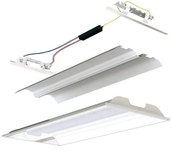 Cooper Lighting - 2 Lamp, 32 Watts, 2 x 2', Electronic Start Troffer Light Fixture Retrofit Kit - White Fluorescent Lamp - Industrial Tool & Supply