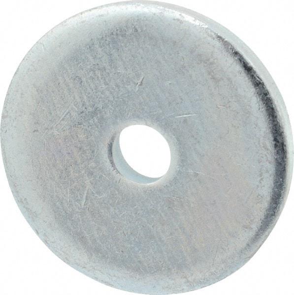 Gibraltar - 3/8" Screw, Steel Fender Flat Washer - 13/32" ID x 2" OD, 1/4" Thick, Zinc-Plated Finish - Industrial Tool & Supply