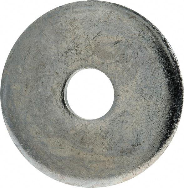 Gibraltar - 1/2" Screw, Steel Fender Flat Washer - 17/32" ID x 2" OD, 1/4" Thick, Zinc-Plated Finish - Industrial Tool & Supply