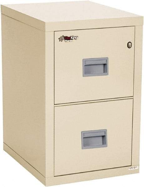 FireKing - 17-3/4" Wide x 27-3/4" High x 22-1/8" Deep, 2 Drawer Vertical File - Steel, Parchment - Industrial Tool & Supply