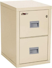 FireKing - 17-3/4" Wide x 27-3/4" High x 22-1/8" Deep, 2 Drawer Vertical File - Steel, Parchment - Industrial Tool & Supply