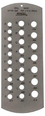 SPI - A Letter to Z Letter Hole Size Drill Gage - 6 Inch Long, 2-1/2 Inch Wide, 26 Holes - Industrial Tool & Supply