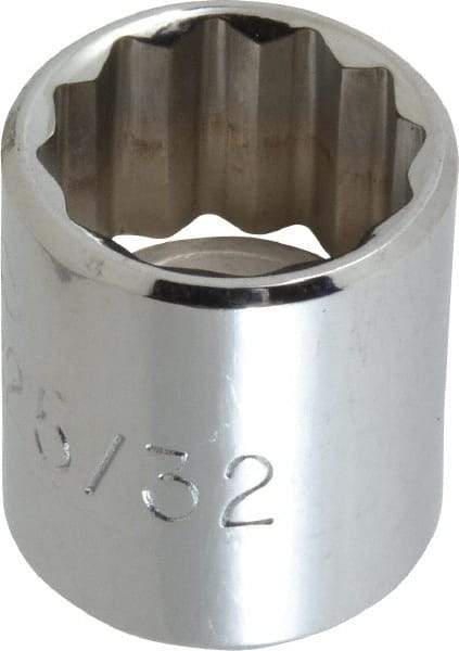 Proto - 25/32", 3/8" Drive, Standard Hand Socket - 12 Points, 1-3/16" OAL, Alloy Steel, Chrome Finish - Industrial Tool & Supply