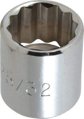 Proto - 25/32", 3/8" Drive, Standard Hand Socket - 12 Points, 1-3/16" OAL, Alloy Steel, Chrome Finish - Industrial Tool & Supply