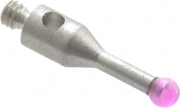 SPI - 2 mm Ball Diameter, M2 Thread, Ruby Point Ball Tip CMM Stylus - 10 mm Overall Length - Industrial Tool & Supply