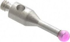 SPI - 2 mm Ball Diameter, M2 Thread, Ruby Point Ball Tip CMM Stylus - 10 mm Overall Length - Industrial Tool & Supply