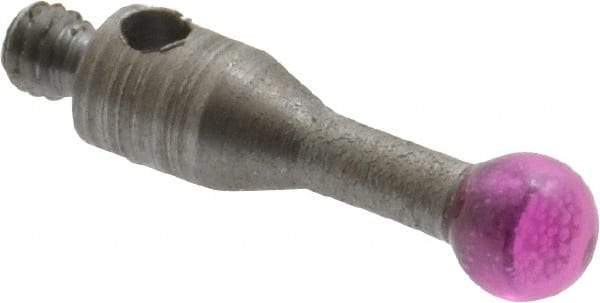 SPI - 3 mm Ball Diameter, M2 Thread, Ruby Point Ball Tip CMM Stylus - 10 mm Overall Length - Industrial Tool & Supply