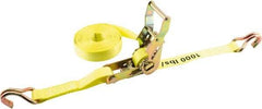 Erickson Manufacturing - 25' Long x 1" Wide, 3,000 Lb Basket Capacity, Polyester Web Sling - Yellow - Industrial Tool & Supply
