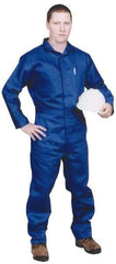 Stanco Safety Products - Size L, Royal Blue, Zipper, Arc Protection Coverall - 42 to 44" Chest, Indura, 7 Pockets, Elastic Waistband, Full Action Back, 2-Way Concealed Zipper - Industrial Tool & Supply