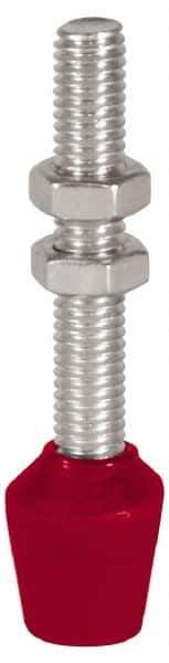 De-Sta-Co - M10 Carbon Steel Cap Tip Clamp Spindle Assembly - 55.12mm Thread Length, 78.99mm OAL, Flat Tip Cap, 1.02" Tip Surface Diam, Use with Toggle Clamps - Industrial Tool & Supply
