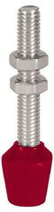 De-Sta-Co - M10 Carbon Steel Cap Tip Clamp Spindle Assembly - 55.12mm Thread Length, 78.99mm OAL, Flat Tip Cap, 1.02" Tip Surface Diam, Use with Toggle Clamps - Industrial Tool & Supply