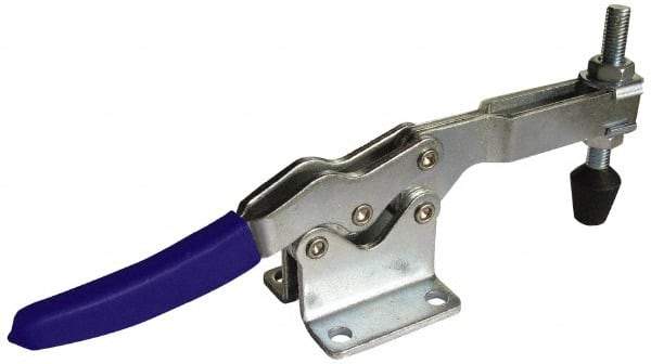 Gibraltar - 750 Lb Holding Capacity, Horizontal Handle, Manual Hold Down Toggle Clamp - 55° Handle Movement, 90° Bar Opening, U-Bar, Flanged Base, Carbon Steel - Industrial Tool & Supply