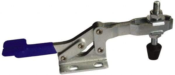 Gibraltar - 500 Lb Holding Capacity, Horizontal Handle, Manual Hold Down Toggle Clamp - 62° Handle Movement, 92° Bar Opening, U-Bar, Flanged Base, Carbon Steel - Industrial Tool & Supply