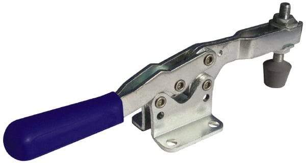 Gibraltar - 150 Lb Holding Capacity, Horizontal Handle, Manual Hold Down Toggle Clamp - 60° Handle Movement, 90° Bar Opening, U-Bar, Flanged Base, Carbon Steel - Industrial Tool & Supply