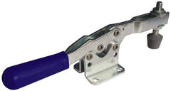 Gibraltar - 150 Lb Holding Capacity, Horizontal Handle, Manual Hold Down Toggle Clamp - 60° Handle Movement, 90° Bar Opening, U-Bar, Flanged Base, Carbon Steel - Industrial Tool & Supply
