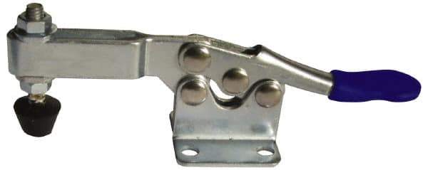 Gibraltar - 200 Lb Holding Capacity, Horizontal Handle, Manual Hold Down Toggle Clamp - 70° Handle Movement, 90° Bar Opening, U-Bar, Flanged Base, Carbon Steel - Industrial Tool & Supply