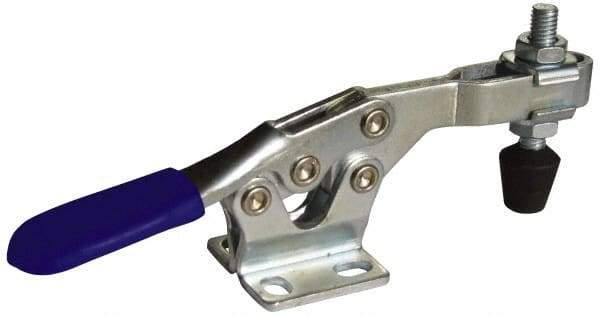 Gibraltar - 500 Lb Holding Capacity, Horizontal Handle, Manual Hold Down Toggle Clamp - 70° Handle Movement, 90° Bar Opening, U-Bar, Flanged Base, Carbon Steel - Industrial Tool & Supply