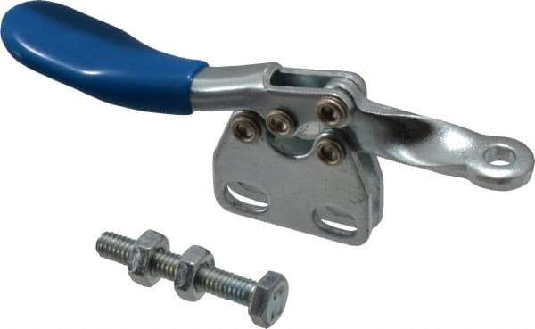 Gibraltar - 60 Lb Holding Capacity, Horizontal Handle, Manual Hold Down Toggle Clamp - 80° Handle Movement, 90° Bar Opening, Solid Bar, Straight Base, Carbon Steel - Industrial Tool & Supply