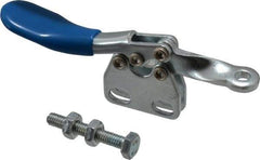 Gibraltar - 60 Lb Holding Capacity, Horizontal Handle, Manual Hold Down Toggle Clamp - 80° Handle Movement, 90° Bar Opening, Solid Bar, Straight Base, Carbon Steel - Industrial Tool & Supply