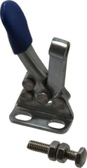 Gibraltar - 60 Lb Holding Capacity, Horizontal Handle, Manual Hold Down Toggle Clamp - 80° Handle Movement, 90° Bar Opening, Solid Bar, Right Flanged Base, Carbon Steel - Industrial Tool & Supply