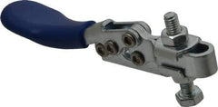 Gibraltar - 60 Lb Holding Capacity, Horizontal Handle, Manual Hold Down Toggle Clamp - 80° Handle Movement, 90° Bar Opening, U-Bar, Left Flanged Base, Carbon Steel - Industrial Tool & Supply